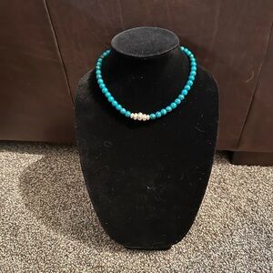 Handcrafted “One of a Kind” Chrysocolla & Sterling Silver Beaded Necklace